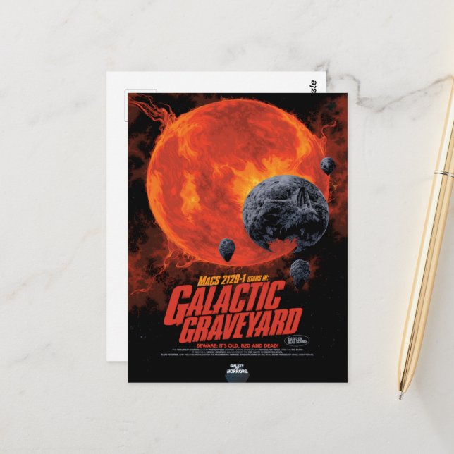 Sci-Fi Horror Movie Ad, Galactic Graveyard Postkarte (Vorderseite/Rückseite Beispiel)