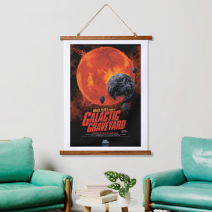Sci-Fi Horror Movie Ad, Galactic Graveyard Wandteppich Mit Holzrahmen