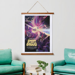 Sci-Fi Horror Movie Ad, Gamma Ray Ghouls Wandteppich Mit Holzrahmen