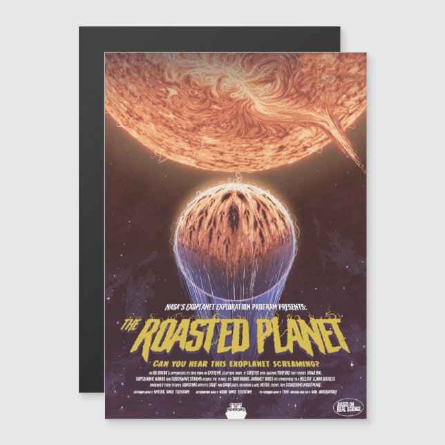 Sci-Fi Horror Movie Ad, The Roasted Planet Magneteinladung (Vorne/Hinten)