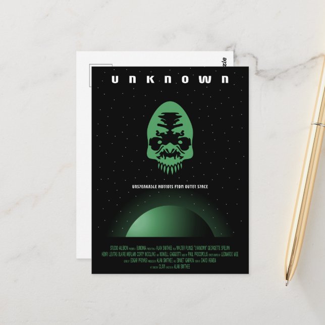 Sci-Fi Horror Movie Ad, unbekannt Postkarte (Vorderseite/Rückseite Beispiel)