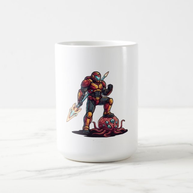 Sci-Fi-Krieger-T-Shirt Kaffeetasse (Mittel)