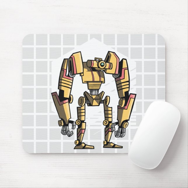 Sci-Fi Mecha Roboter Grid Mauspad (Mit Mouse)