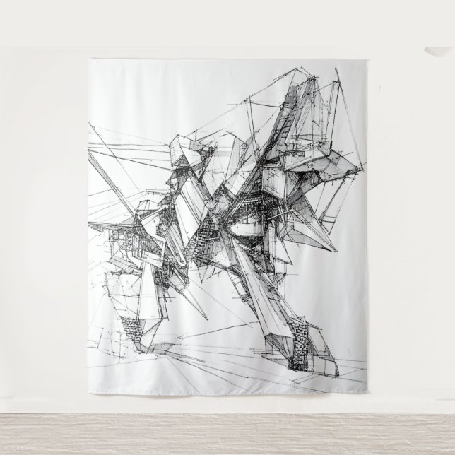 Sci-Fi Mecha Wall Art Tapestry Wandteppich (Vorderseite)