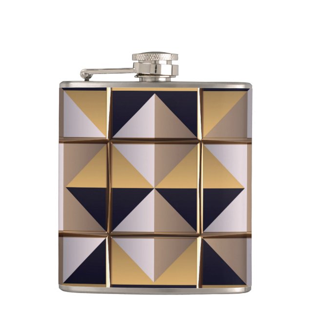 Sci-Fi Metallmuster 6A Wrapped Flask Flachmann (Vorderseite)