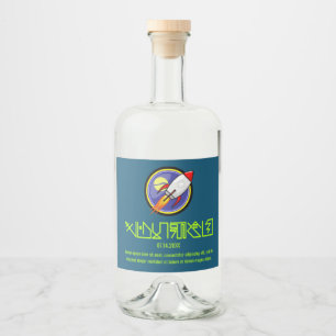 Sci-fi-Raketenschiff Alkoholflaschenetikett