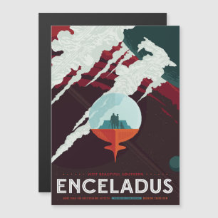 Sci-Fi-Reise-Werbung, Mond Enceladus Magneteinladung