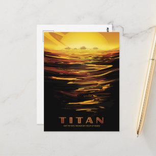 Sci-Fi-Reise-Werbung, Mond-Titan Postkarte