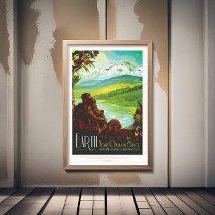 Sci-Fi-Reise-Werbung, Planet Erde Poster