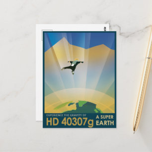Sci-Fi-Reise-Werbung, Planet HD 40307g Postkarte