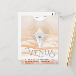 Sci-Fi Reise-Werbung, Planet Venus Postkarte