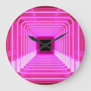 Sci-Fi Retro 3D: Pop Art Illustration Große Wanduhr