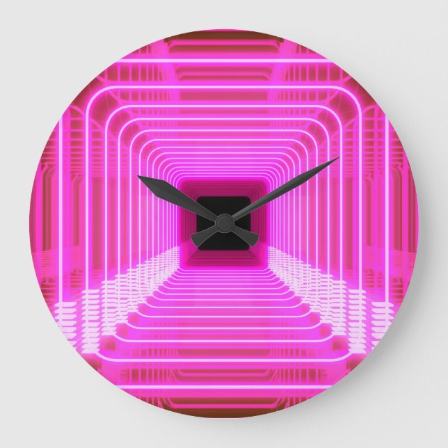 Sci-Fi Retro 3D: Pop Art Illustration Große Wanduhr (Vorderseite)