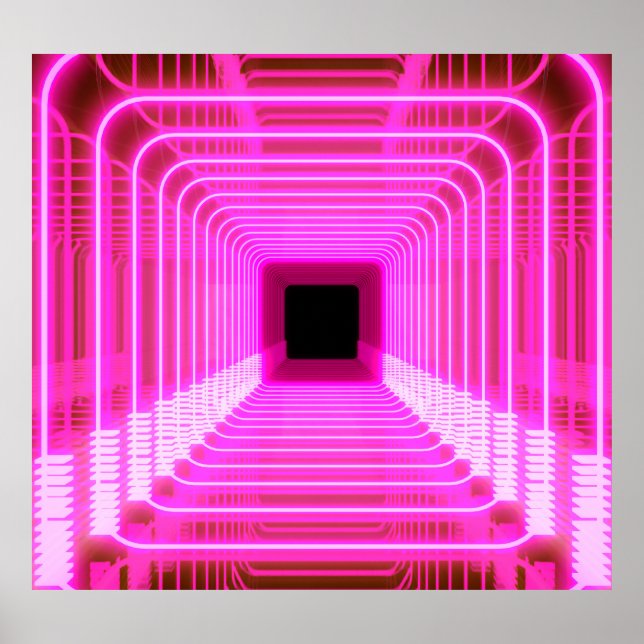 Sci-Fi Retro 3D: Pop Art Illustration Poster (Vorne)