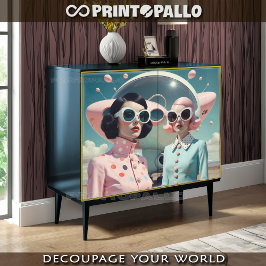 Sci-fi Retrofuturistische Modefrauen (1) Seidenpapier