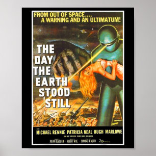Sci Fi Roboter Halloween Earth Invasion Science Fi Poster