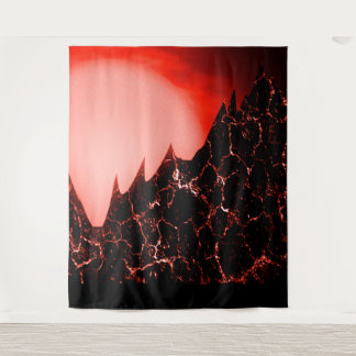 sci-fi rote Fantasy futuristisch Wandteppich