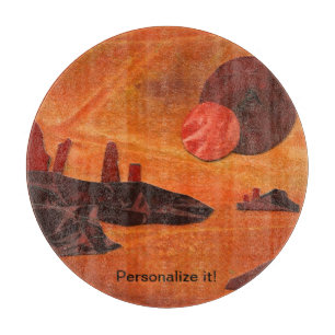 Sci-Fi "Seas of Fire" doppelte Sonnen, Lavasee Wel Schneidebrett