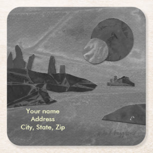 Sci-Fi "Seas of Fire" molten Lava Alien world Sq Rechteckiger Pappuntersetzer