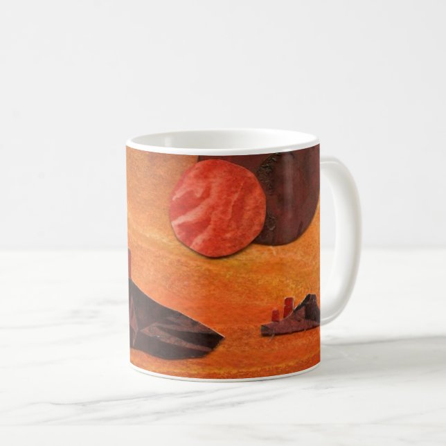 Sci-Fi "See des Feuers" doppelte Sonnen, Lavasee Kaffeetasse (VorderseiteRechts)