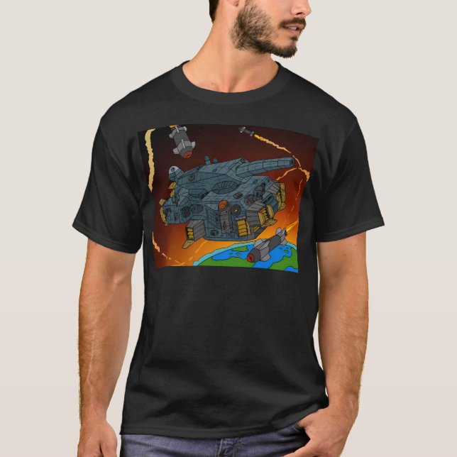 Sci Fi Space Tank. Schlachthaus. T-Shirt (Vorderseite)