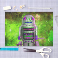Sci-Fi Spielzeugroboter grüne Galaxie Geburtstagsr