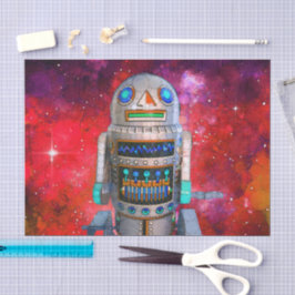 Sci-Fi Spielzeugroboter Rote Galaxie cool Retro Ge Seidenpapier