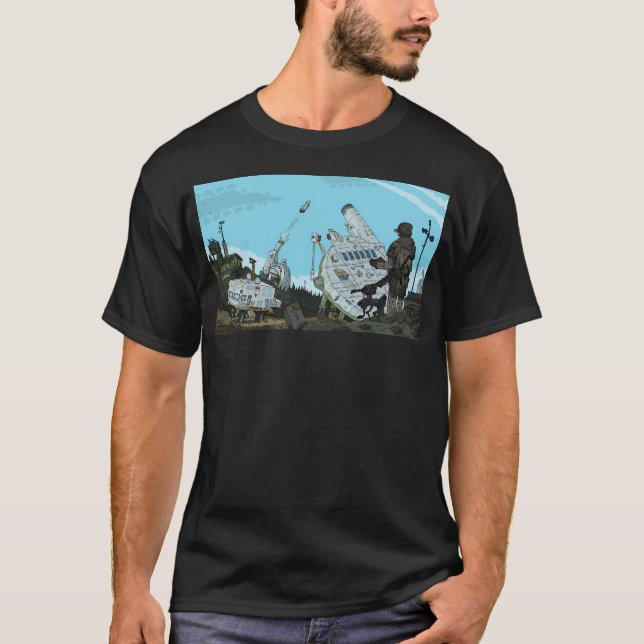 Sci Fi Spin Lauched Space Port. T-Shirt (Vorderseite)