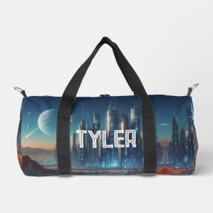Sci-Fi-Stadt im Weltraum Duffle Bag