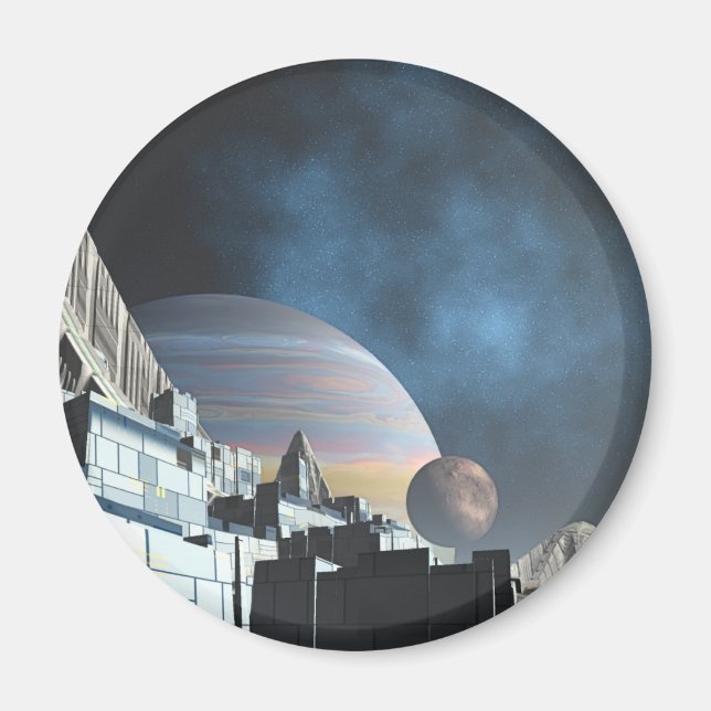 Sci-Fi Stadt Magnet (Vorne)