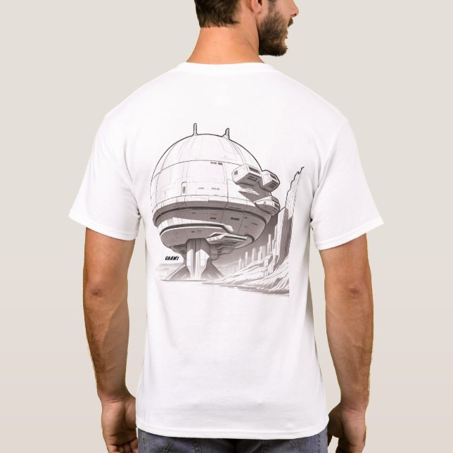 Sci-Fi-T - Shirt durch das Universum 01 C zurück (Rückseite)