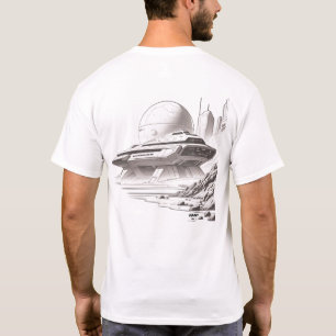 Sci-Fi-T - Shirt durch das Universum 01 E zurück