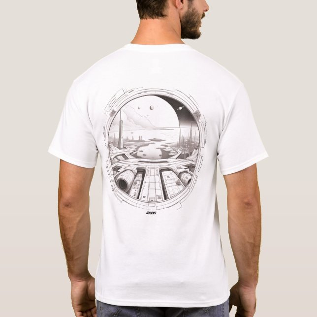 Sci-Fi-T - Shirt durch das Universum 01 G Zurück (Rückseite)