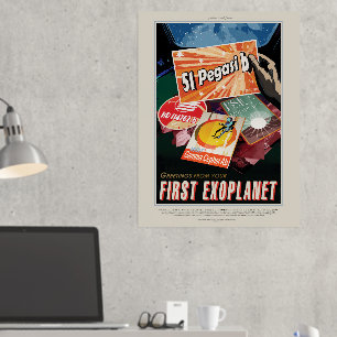 Sci-Fi Travel Ad, Planet 51 Pegasi B Foliendrucke