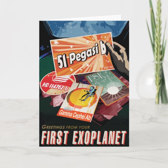 Sci-Fi Travel Ad, Planet 51 Pegasi b Karte (Vorderseite)
