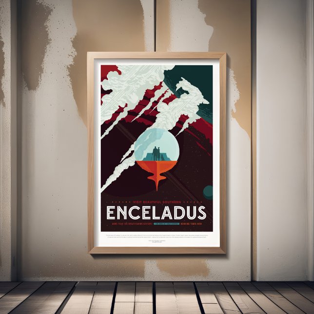 Sci-Fi Travel Ad, Planet Enceladus Poster (Von Creator hochgeladen)
