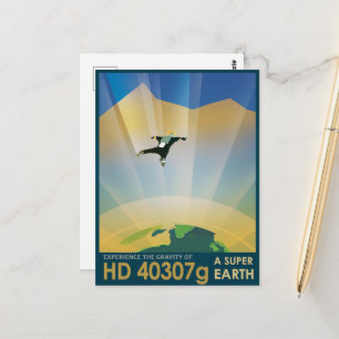 Sci-Fi Travel Ad, Planet HD 40307g Postkarte