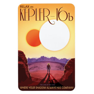 Sci-Fi Travel Ad, Planet Kepler-16b Magnet