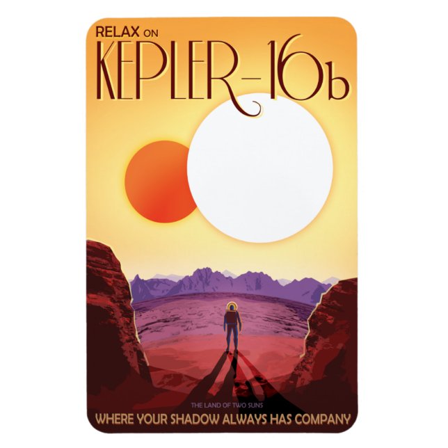 Sci-Fi Travel Ad, Planet Kepler-16b Magnet (Vertikal)