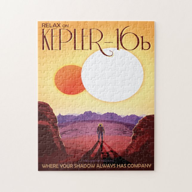 Sci-Fi Travel Ad, Planet Kepler-16b Puzzle (Vertikal)