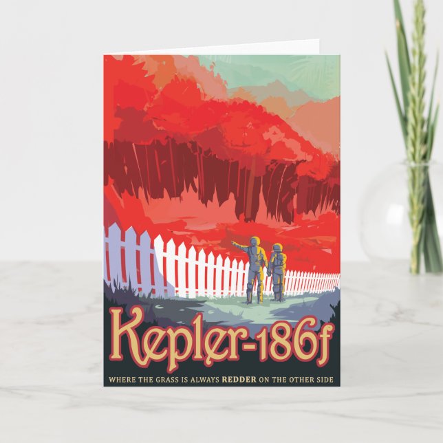 Sci-Fi Travel Ad, Planet Kepler-186f Karte (Vorderseite)