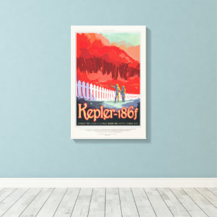 Sci-Fi Travel Ad, Planet Kepler-186f Leinwanddruck