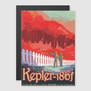 Sci-Fi Travel Ad, Planet Kepler-186f Magneteinladung