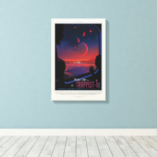 Sci-Fi Travel Ad, Planet Trapist-1e Leinwanddruck