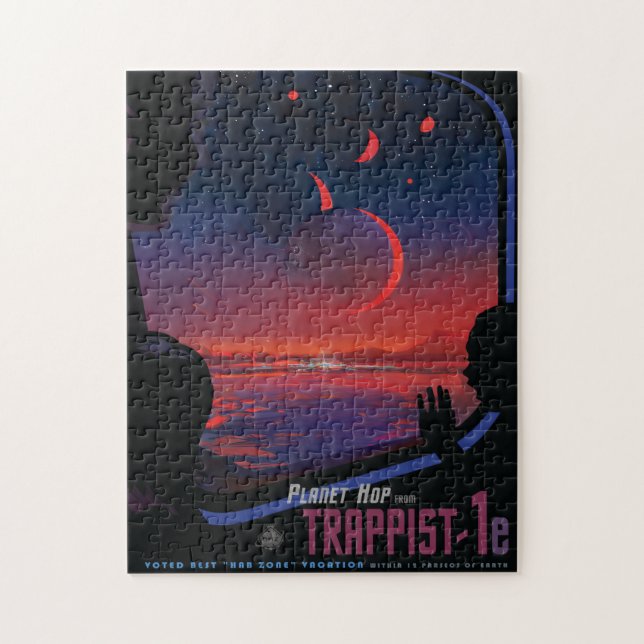 Sci-Fi Travel Ad, Planet Trapist-1e Puzzle (Vertikal)