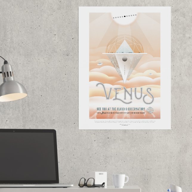 Sci-Fi Travel Ad, Planet Venus Foliendrucke (In Situ (Schreibtisch 2))