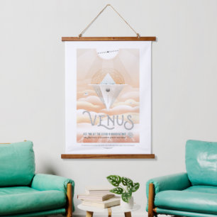 Sci-Fi Travel Ad, Planet Venus Wandteppich Mit Holzrahmen