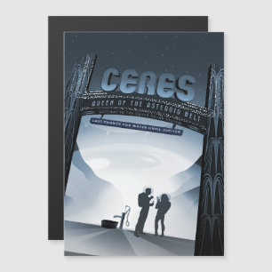Sci-Fi Travel Ad, Zwerg Planet Ceres Magneteinladung