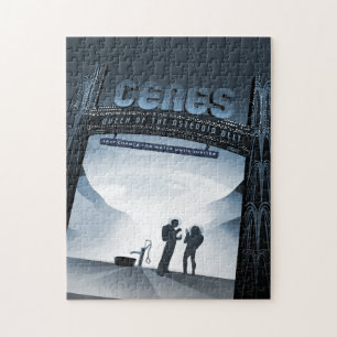 Sci-Fi Travel Ad, Zwerg Planet Ceres Puzzle