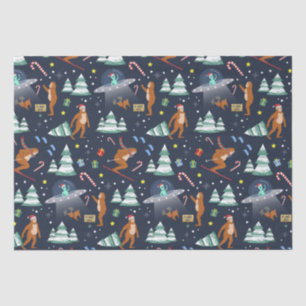 Sci-Fi Weihnachten Big Foot, Außerirdischen & Re Seidenpapier
